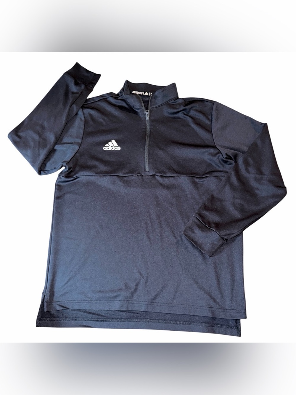🔥 Adidas Mens Size Large Black 1/4 Zip Long Sleeve Pullover 🔥